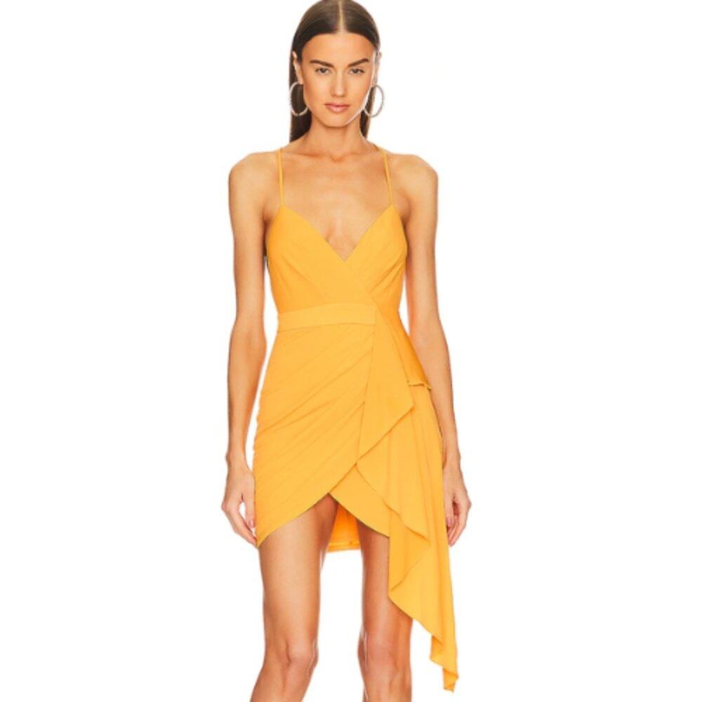 Michael Costello x REVOLVE Mona Dress in Yellow Size Small